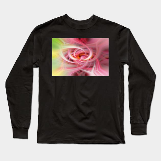 Pastel pink abstract twirl effect digital image Long Sleeve T-Shirt by RosNapier